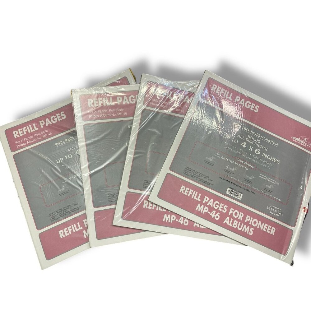 Pioneer 4x6 Refill Pages Lot Of 4 - For MP-46 Photo Album 6 photos per page/side